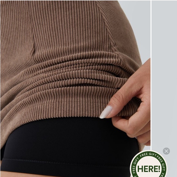 HALARA Brown Corduroy Mini Skirt - Picture 2 of 6